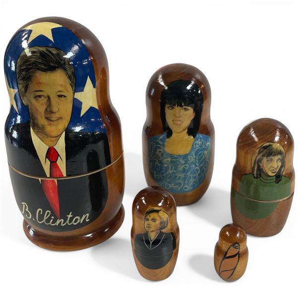 Bill Clinton Russian Nesting Dolls Clinton-Lewinsky Scandal Theme