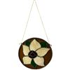 Image 1 : Vintage Stained Glass Flower Window Hanger 7.5" Diameter