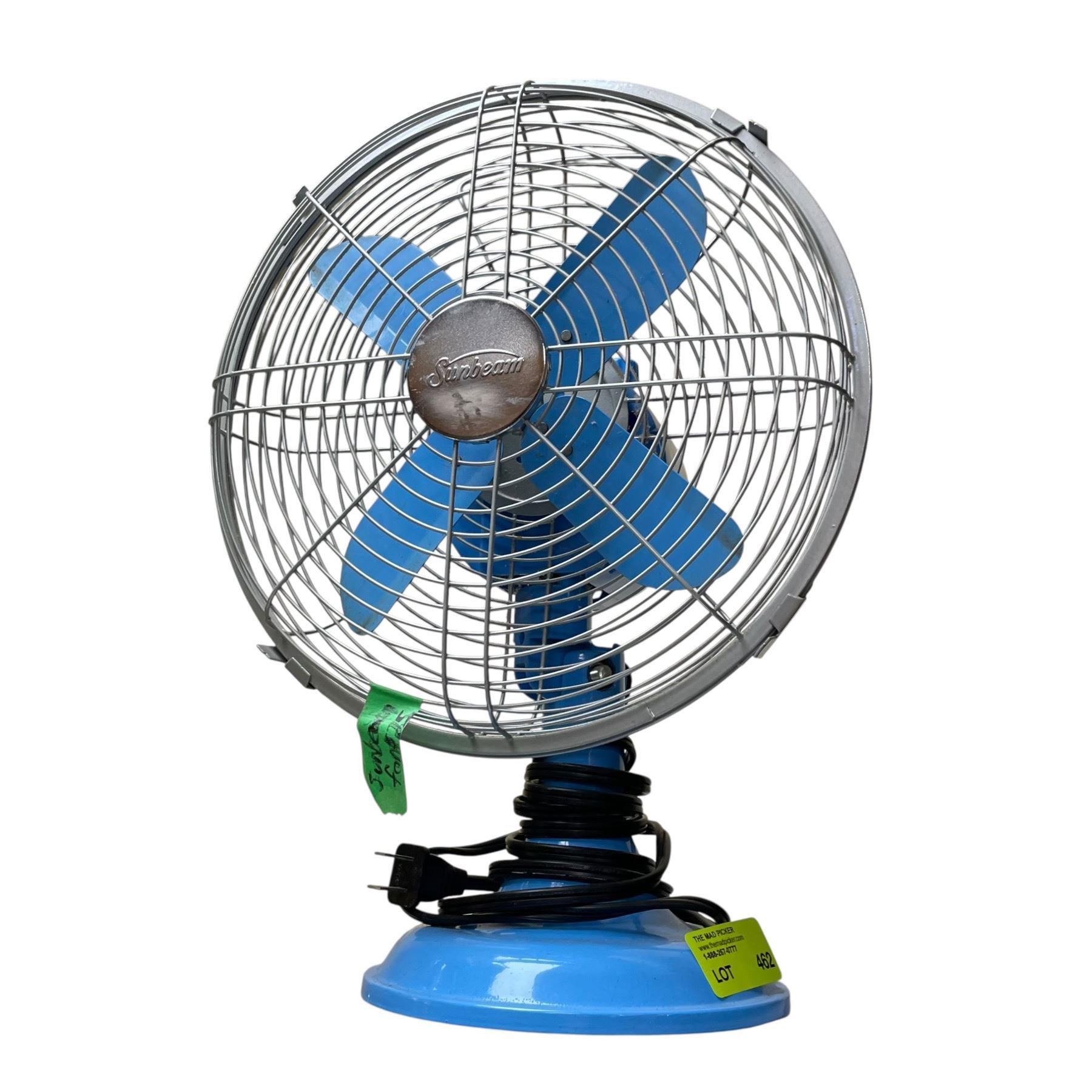 Sunbeam Table Fans Vintage Blue Sunbeam Oscillating Table Fan 15