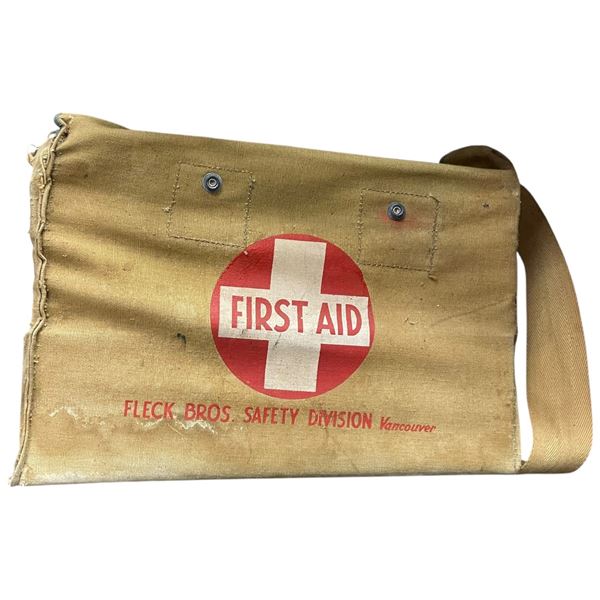 Vintage Fleck Bros. First Aid Kit Filled W Original First Aid Supplies