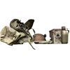 Image 1 : Collection of WWII Militray Items: Helmet, Canteen, Ammo Can, Chest Rig, Binoculars and More