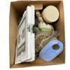 Image 1 : Box Lot of Assorted Kitchen Items, Picture Frames and More