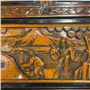 Image 4 : Camphor Chest with Chinese Motif Carvings 27x13x12"