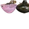 Image 2 : 4 Pieces of Art Glass: Vases, Bowl and Ornate Purple Gourd, Tallest Vase is 7.25" Tall