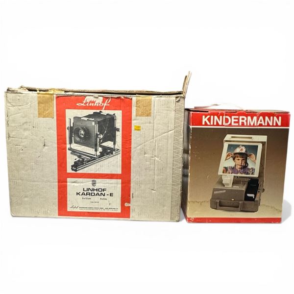 Vintage Photography Equipment: Linhoff Large Format Camera and Kindermann Diafocus Slide Projector