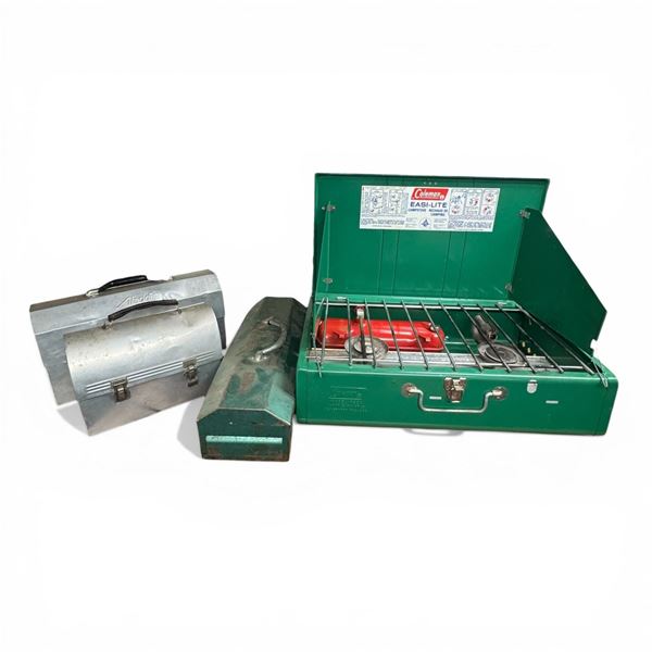 Coleman Easi -Lite Camp Stove, Aluminum Lunch Boxes and Tool Box