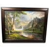 Image 1 : Large Framed Original Landscape Painting Artist Signed 56x44'