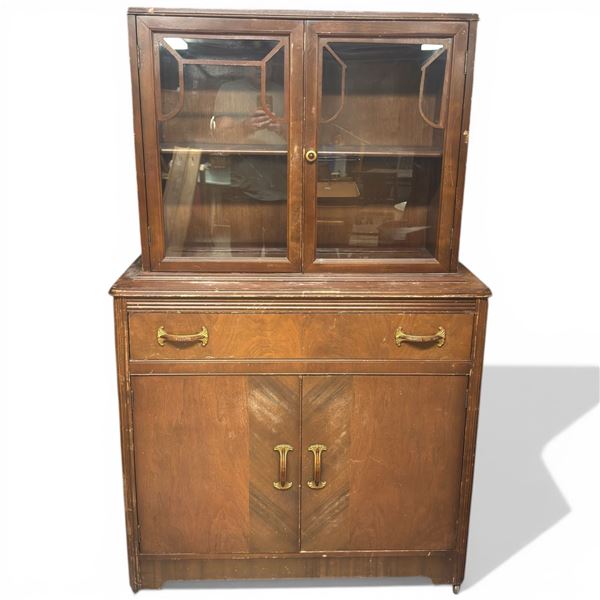 Mid Century China Hutch 34x16x64"
