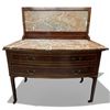 Image 1 : Antique Wooden Washstand Featuring a Marble Top and Backsplash 42.5x20.5x47"