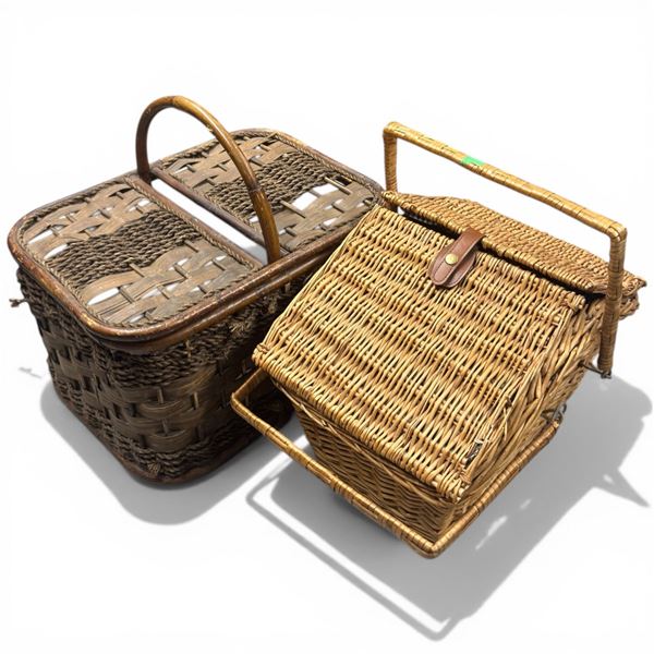 Two Vintage Picnic Baskets