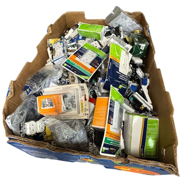 Large Lot of New Electrical Switches and Plugs Electrical Hardware Home Improvement