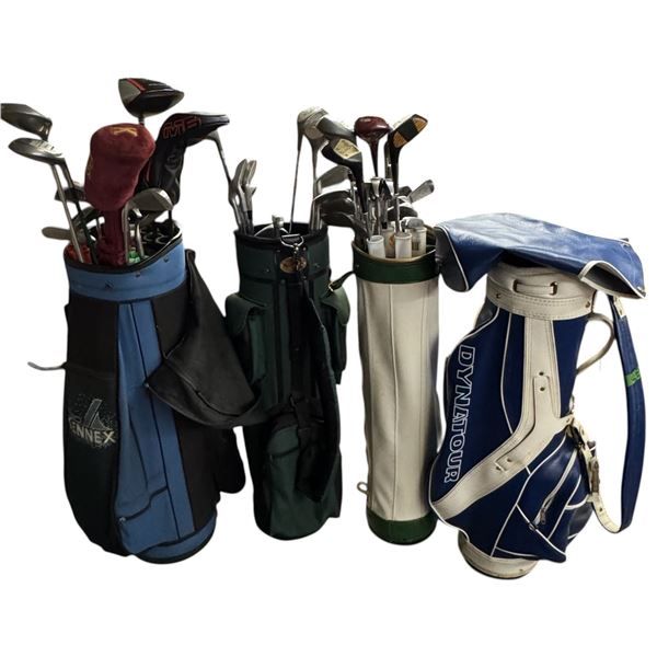 Collection of Vintage Golf Clubs and Newer Taylor Made M6 Woods