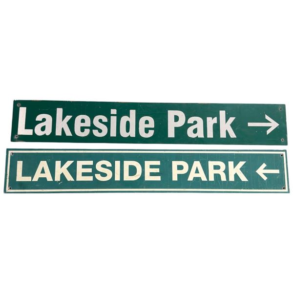 Pair of Whistler BC Vintage Lakeside Park Municipal Signs 38" Long