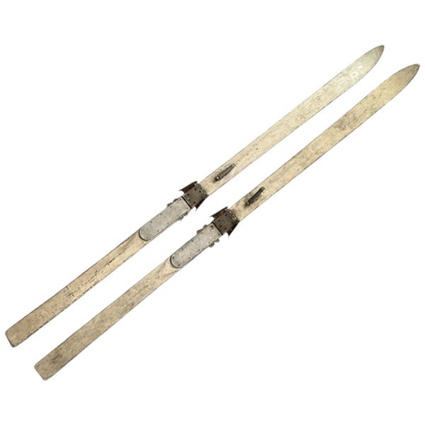 Antique Wooden Skis 80" Long