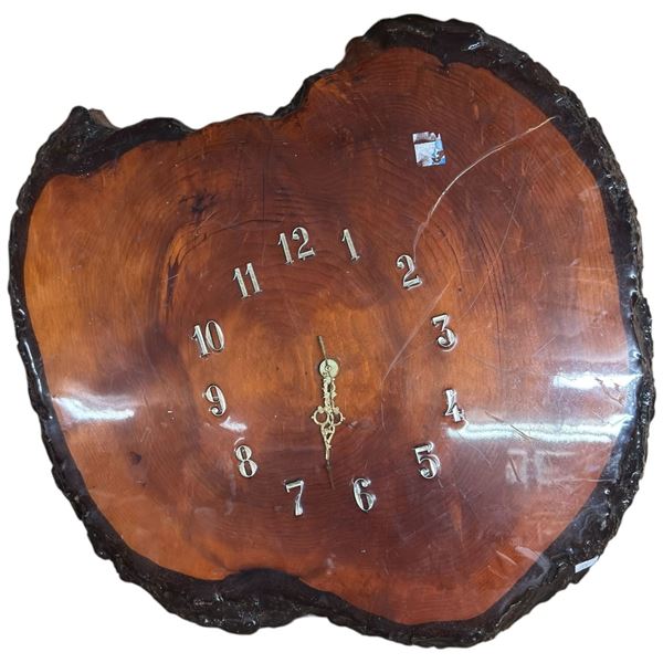 Live Edge Wood Wall Clock 20" Across