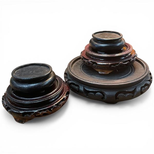 5 Wood Vase Stands (Largest is 7" Diameter)