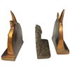 Image 2 : Pair of Cast Metal Book Ends and One Bronze Horse Themed Book End