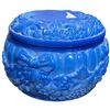 Image 1 : 1930"s Art Deco Ingrid Blue Trinket Box 3.5" Diameter