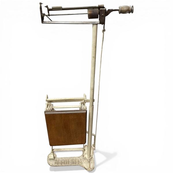 Antique Schember Cast Iron Oersonal Weigh Scalecirca 1900 51" Tall