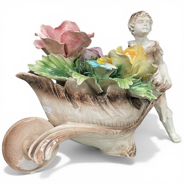 Floral Capo Di Monte Table Centerpiece  12" Tall