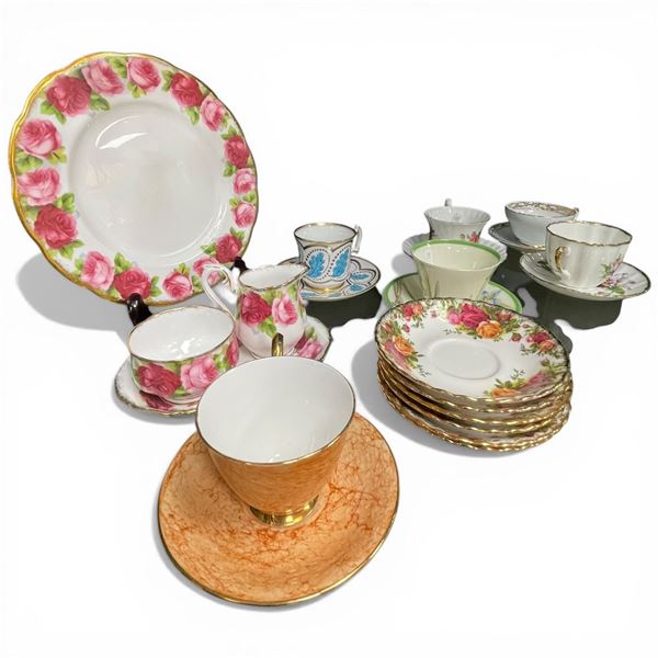 Assorted Bone China Tea Cups & Saucers, Royal Albert, Royal Doulton, Royal Chelsea, Salisbury & More