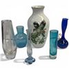 Image 1 : Assorted Decorative Glass Vases and One Kasier Mockingbird Vase 11" Tall