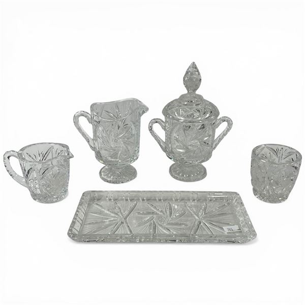 Pinwheel Crystal Cream and Sugar Sets