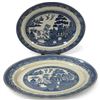 Image 1 : Blue Willow Pattern Myott & Sons Platter 15x11.5" & Willow Wedgwood Platter 10x13"
