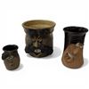 Image 1 : Trio of Ugly Face Pottery Pieces Tallest is 6.5"