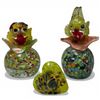 Image 1 : Murano Style Handblown Art Glass Clowns 6.5" Tall and Small Art Glass Heart