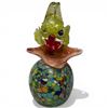 Image 2 : Murano Style Handblown Art Glass Clowns 6.5" Tall and Small Art Glass Heart
