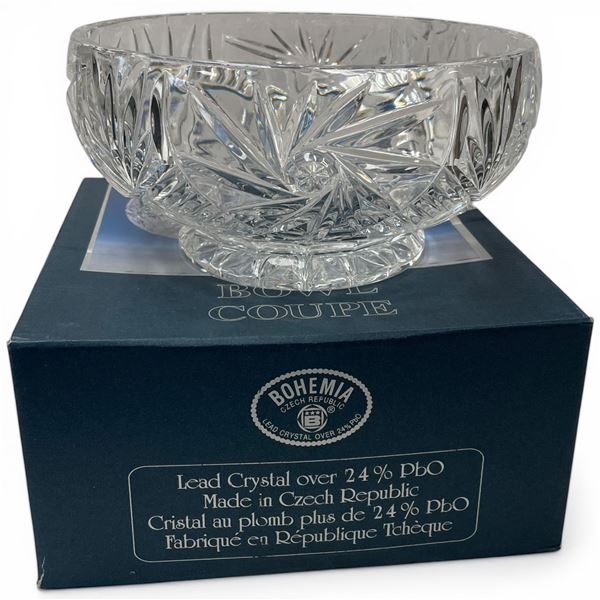 Bohemia Czech Lead Orion Glass Bowl with Box 8" Diameter