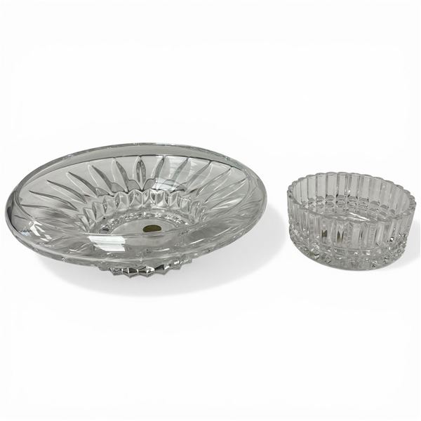 2 Cristal D'arque of France Lead Crystal Bowl 10" Diameter and Small Dish