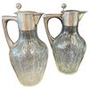 Image 1 : Pair of Vintage Jugendstil-Style Claret Jugs with .800 Hallmark Stamped