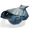 Image 3 : 4 Art Glass Pieces: Bullicante Plate, Fenton Blue Bird, Murano Style Vase & 13" Tall Blue Glass Vase