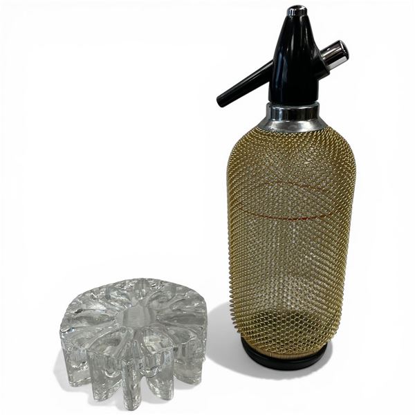 Glass Stand and Czech Glass Seltzer Siphon