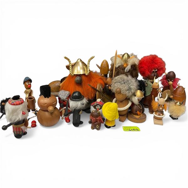 Assorted Mid Century Wooden Toys Includes Architectmade, Swedish Vikings and More