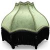 Image 1 : Green Velvet Lamp Shade with Fringe * 18" Diameter X 8" Deep