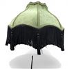 Image 2 : Green Velvet Lamp Shade with Fringe * 18" Diameter X 8" Deep