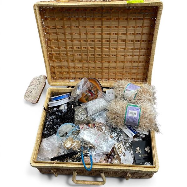 Basket of Jewelry & Crafting Goods