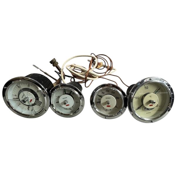Vintage Moto Meter Gauges Temperature and Atmospheric