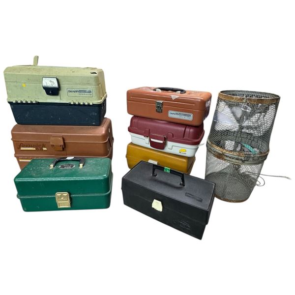 Collection of Fishing Tackle Boxes and Tackle
