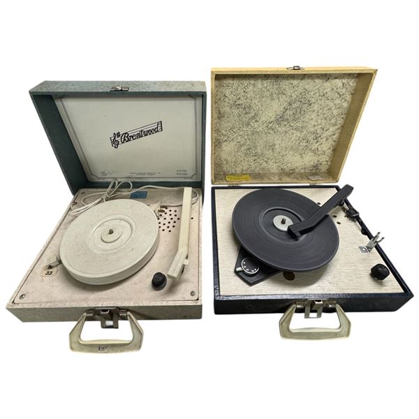 Pair of Brentwood Vintage Portable Record Players