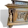 Image 2 : Renaissance Style Sideboard Crafted from Oak & with Detailed Hand-Carved Figures & Scenes 100x24x43"