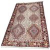 Image 1 : Qum Persian Silk Rug, Handmade Featuring a Geometric Medallion Pattern 77x50"