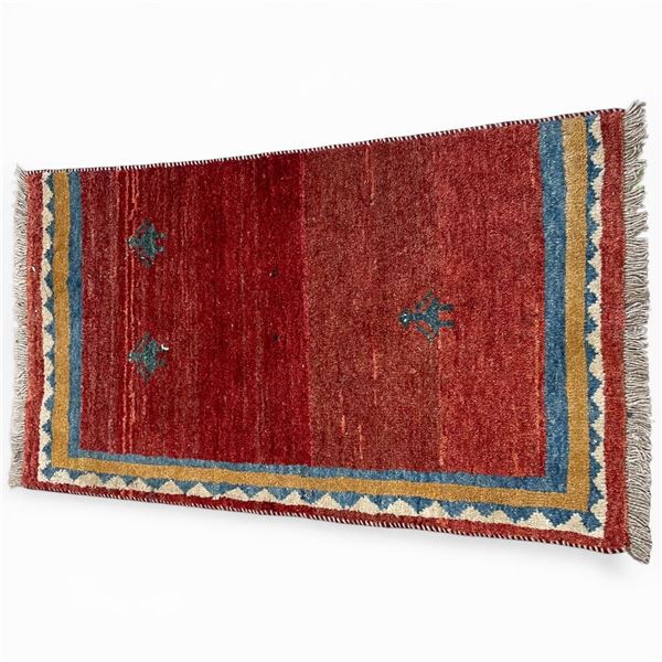 Genuine Hand Knotted Persian Wool Carpet from Iran * Gabbeh, Shiraz  (4' x 2'4" / 120cm x 70cm)