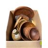 Image 1 : Box of Wooded Bowls, Scoops, Plates and More