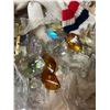 Image 3 : Box Filled with Glass Suncatcher Prisms: Clear, Iridescent and Amber Chandelier Crystals