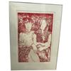 Image 1 : Framed Monotype Red Print "Fats and Rich, Teenagers" AP Artist Signed Jody Carpenter 84 35x48.5"