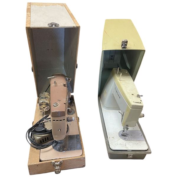 2 Portable Sewing Machines with Cases